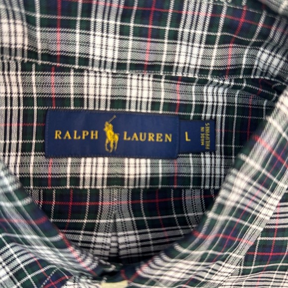 NWT Ralph Lauren Mens L‎ Black Blue Red Plaid Shirt Pony Logo Long Sleeve Preppy - Picture 4 of 11